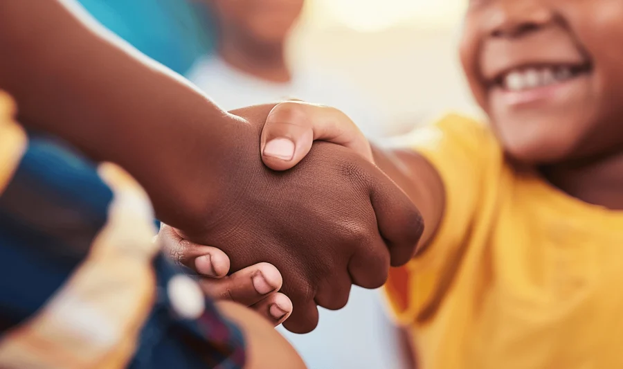 Close-up-handshake-of-two-people-of-different-backgrounds