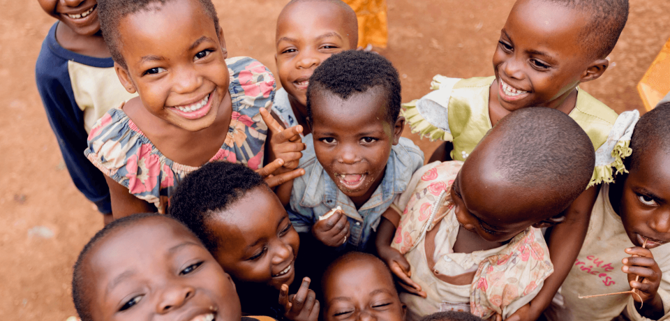 Group of children smiling together